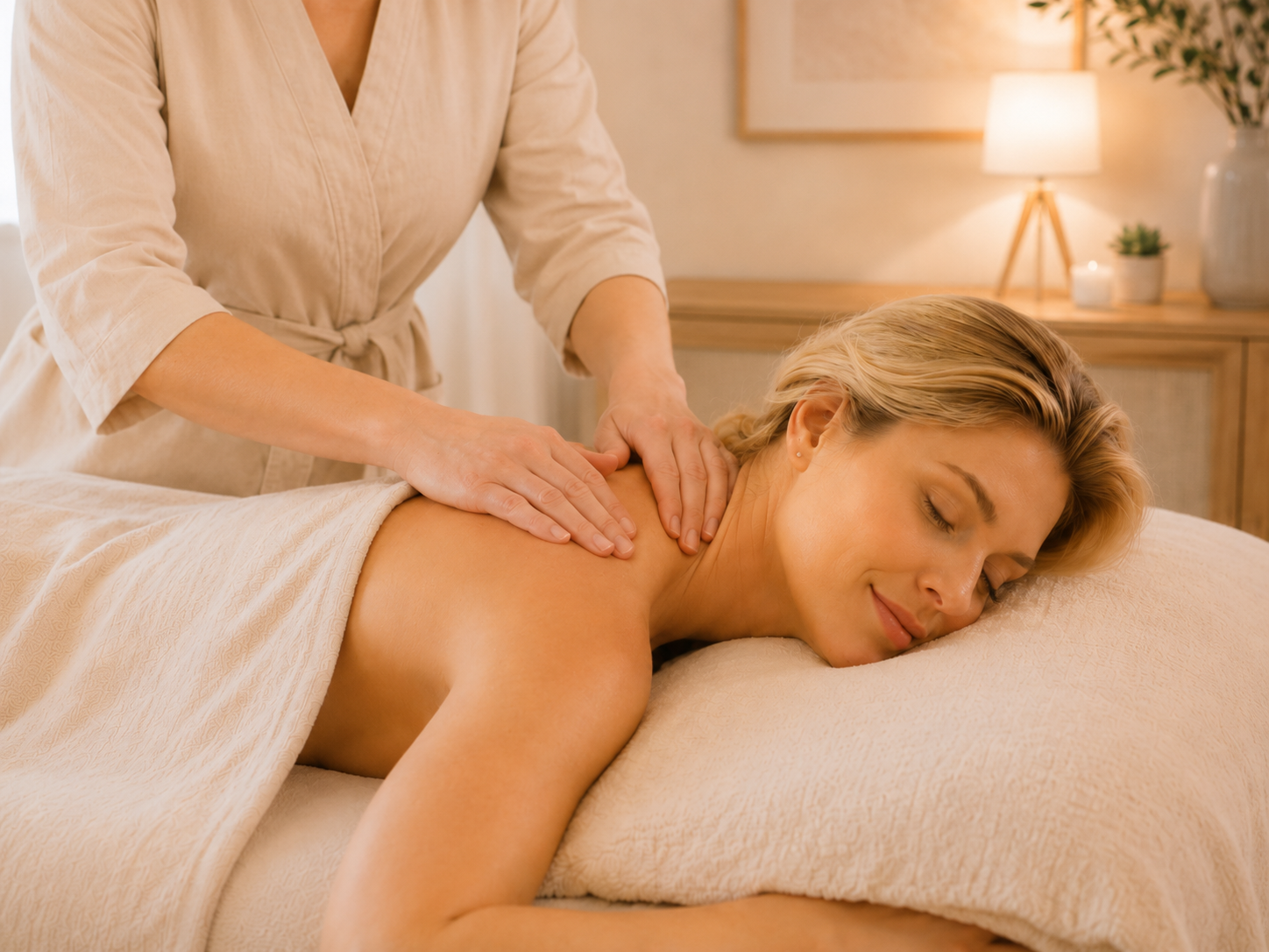 Neck and shoulder acupressure therapy